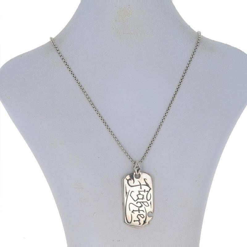 Stephen Webster Fighter Dog Tag Men's Pendant Necklace 20 1/2