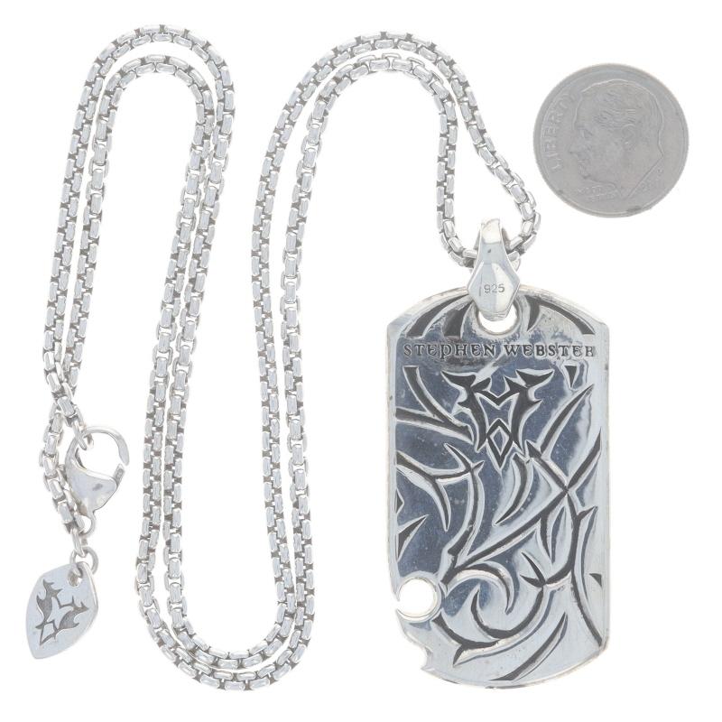 Women's Stephen Webster Fighter Dog Tag Men's Pendant Necklace 20 1/2