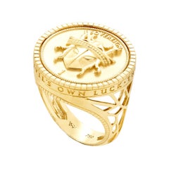 Stephen Webster Flipside Sovereign Siegelring aus 18 Karat Gelbgold und schwarzer Emaille