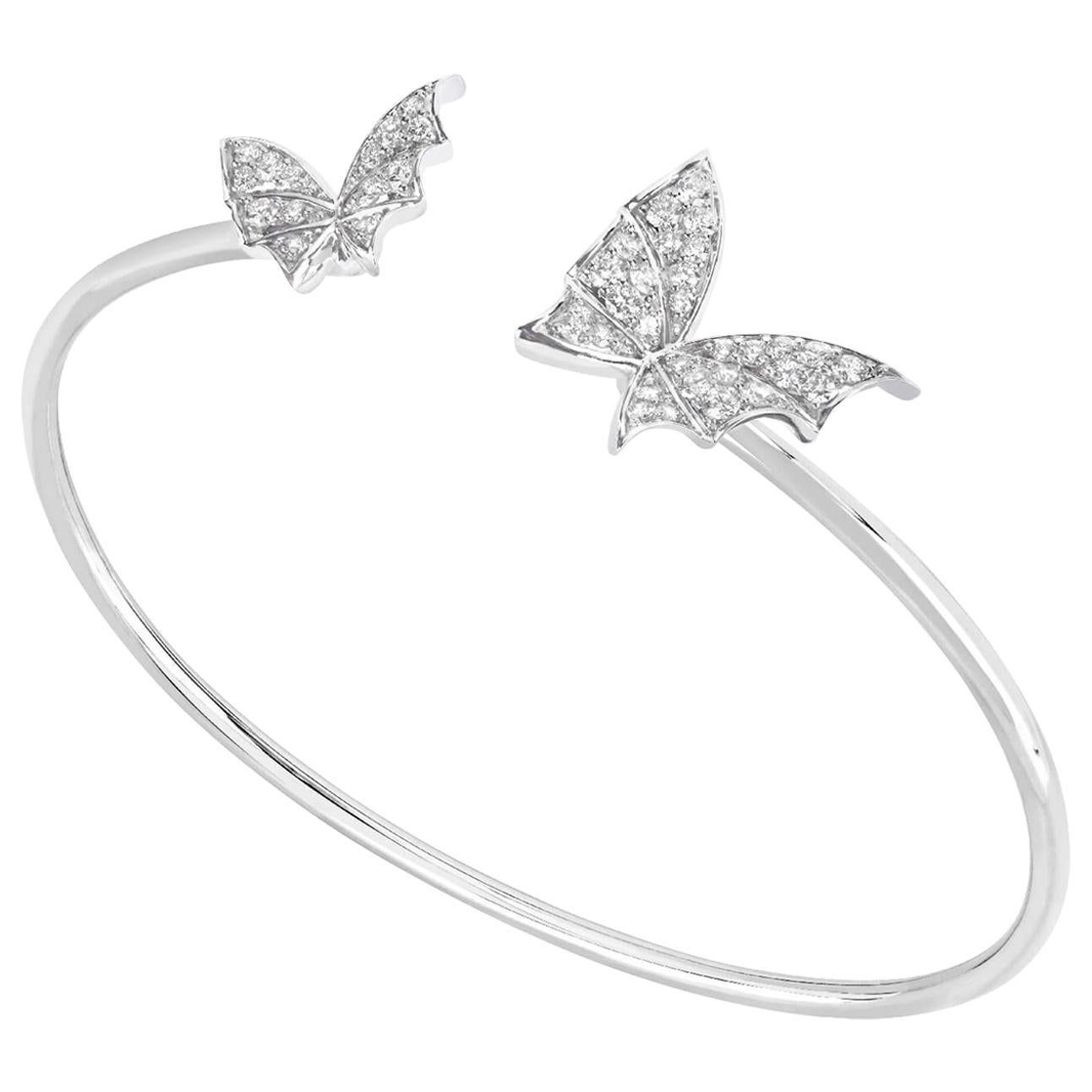 Stephen Webster Fly by Night 18 Carat White Gold and White Diamond Pavé Bangle