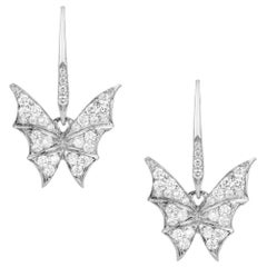 Stephen Webster Fly by Night 18 Carat White Gold and White Diamond Pavé Earrings