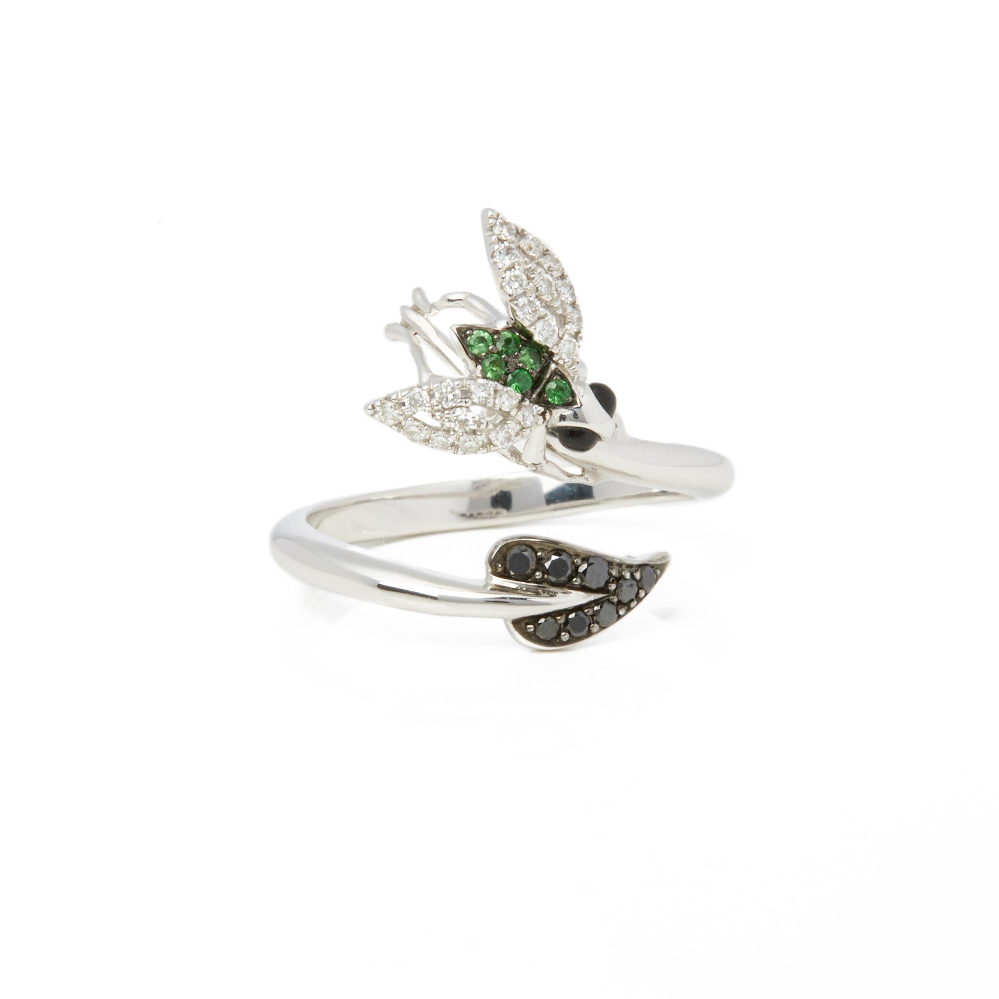 Stephen Webster Fly by Night 18 Carat White Gold Tsavorite And Diamond Ring In Excellent Condition In Bishop's Stortford, Hertfordshire