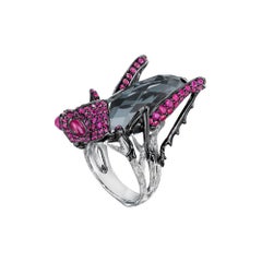Stephen Webster Fly by Night Crystal Haze Grasshopper 18ct white Gold Ring