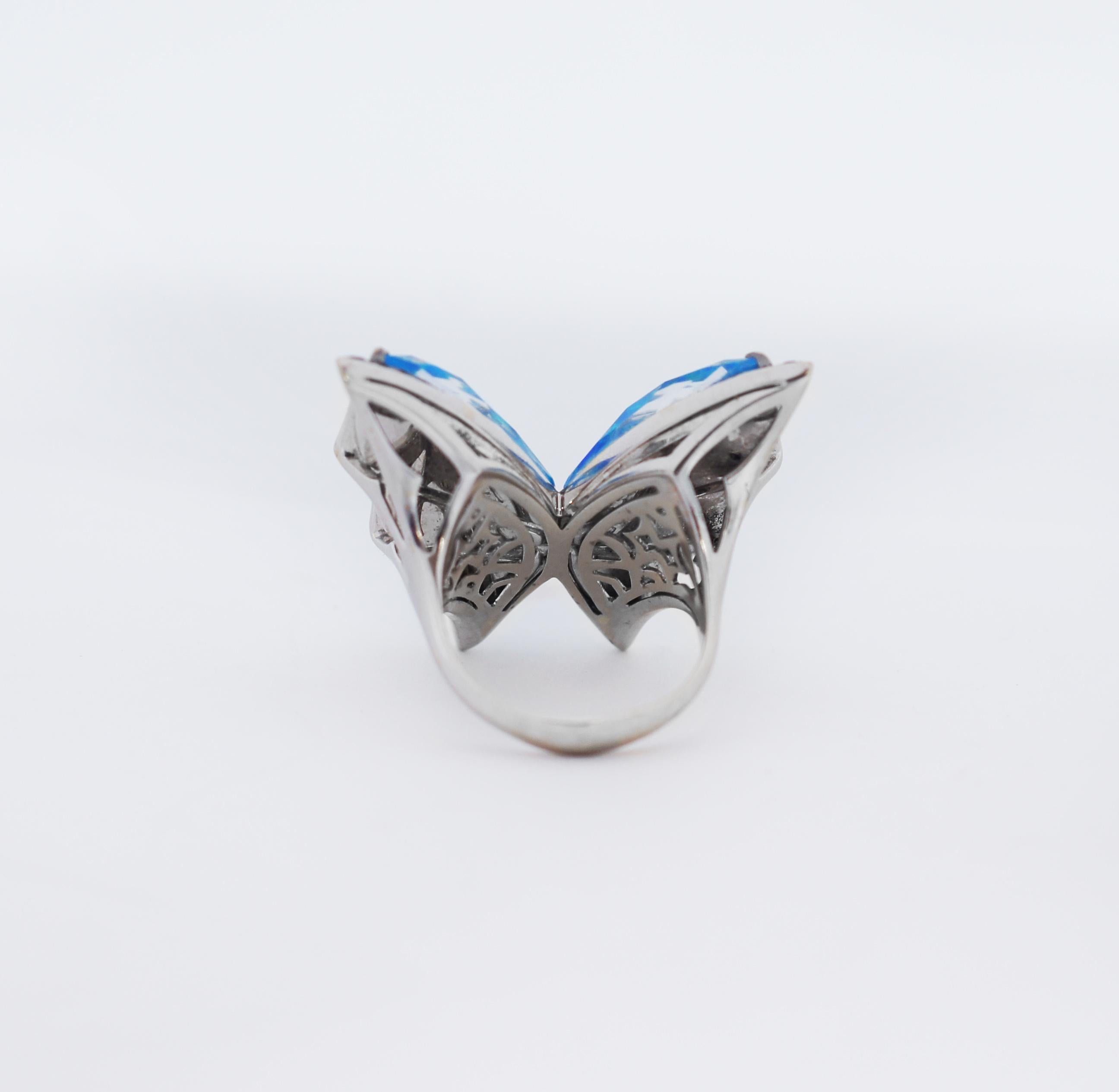Stephen Webster FLY BY NIGHT Crystal Haze Large Cocktail Ring In Good Condition For Sale In San Fernando, CA
