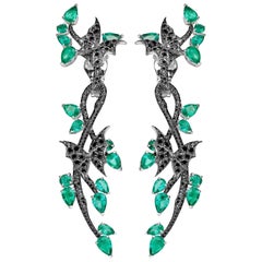 Stephen Webster Fly by Night Emerald and 18 Carat White Gold Forest Earrings