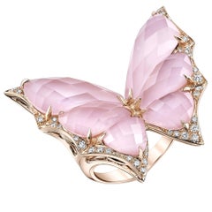 Stephen Webster Fly by Night Pink Opal Crystal Haze and White Diamond Ring