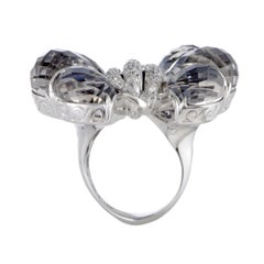 Stephen Webster Forget Me Knot 18 Karat Gold Diamond Hematite and Quartz Bow