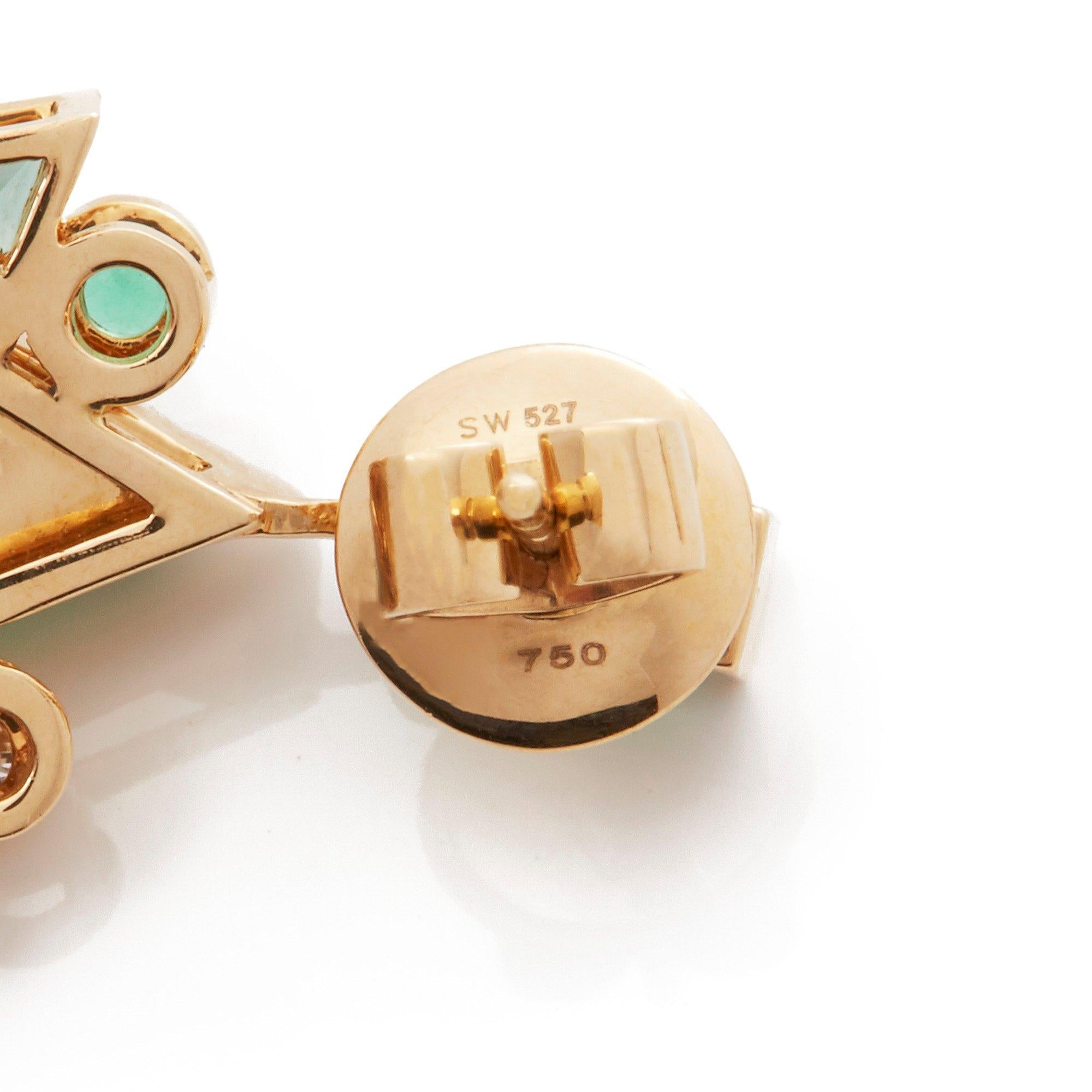 Women's Stephen Webster Green Agate Crystal Haze Gold Struck 18ct Yellow Gold Earrings For Sale