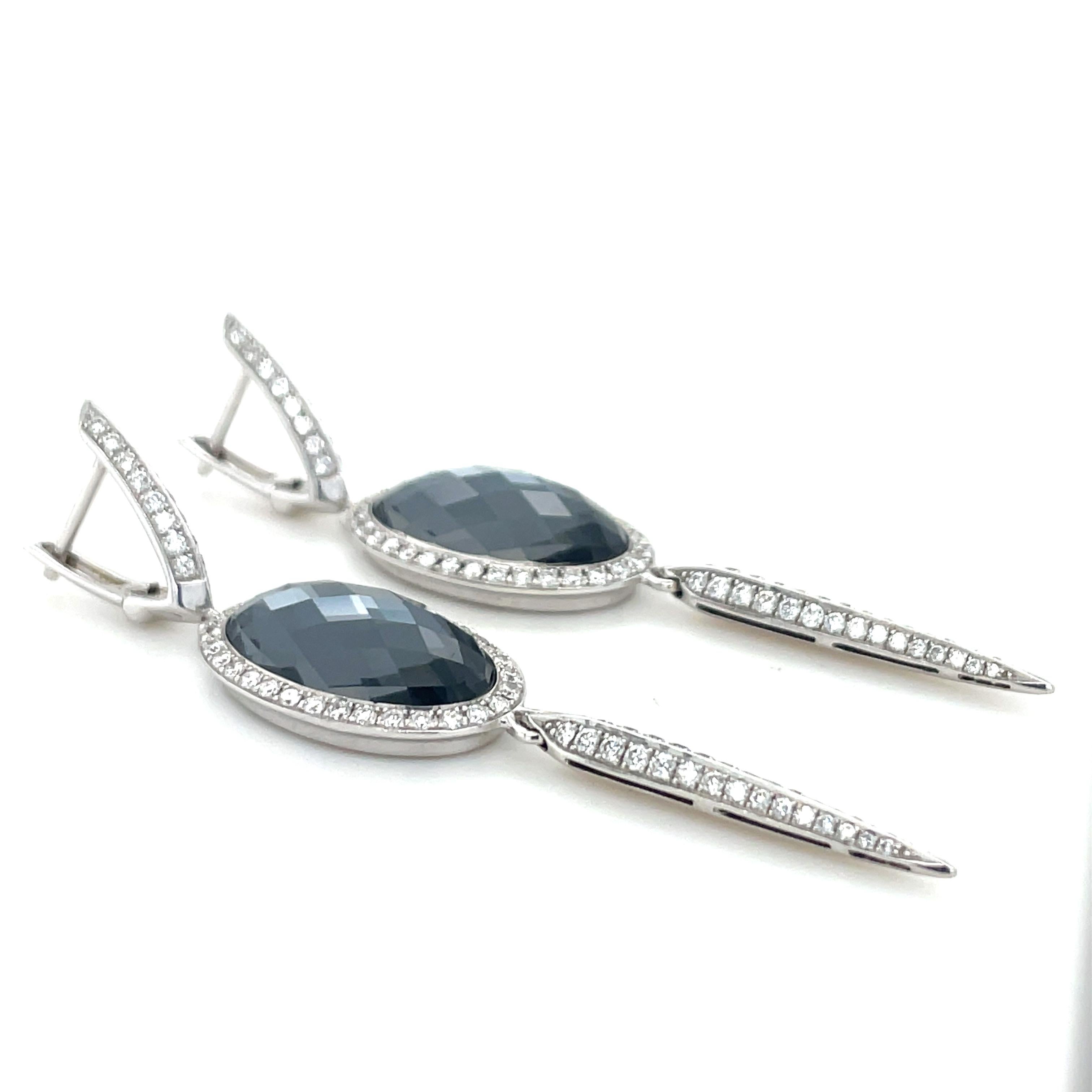 Modern Stephen Webster, Hematite, Rock Crystal and Diamond Earrings For Sale