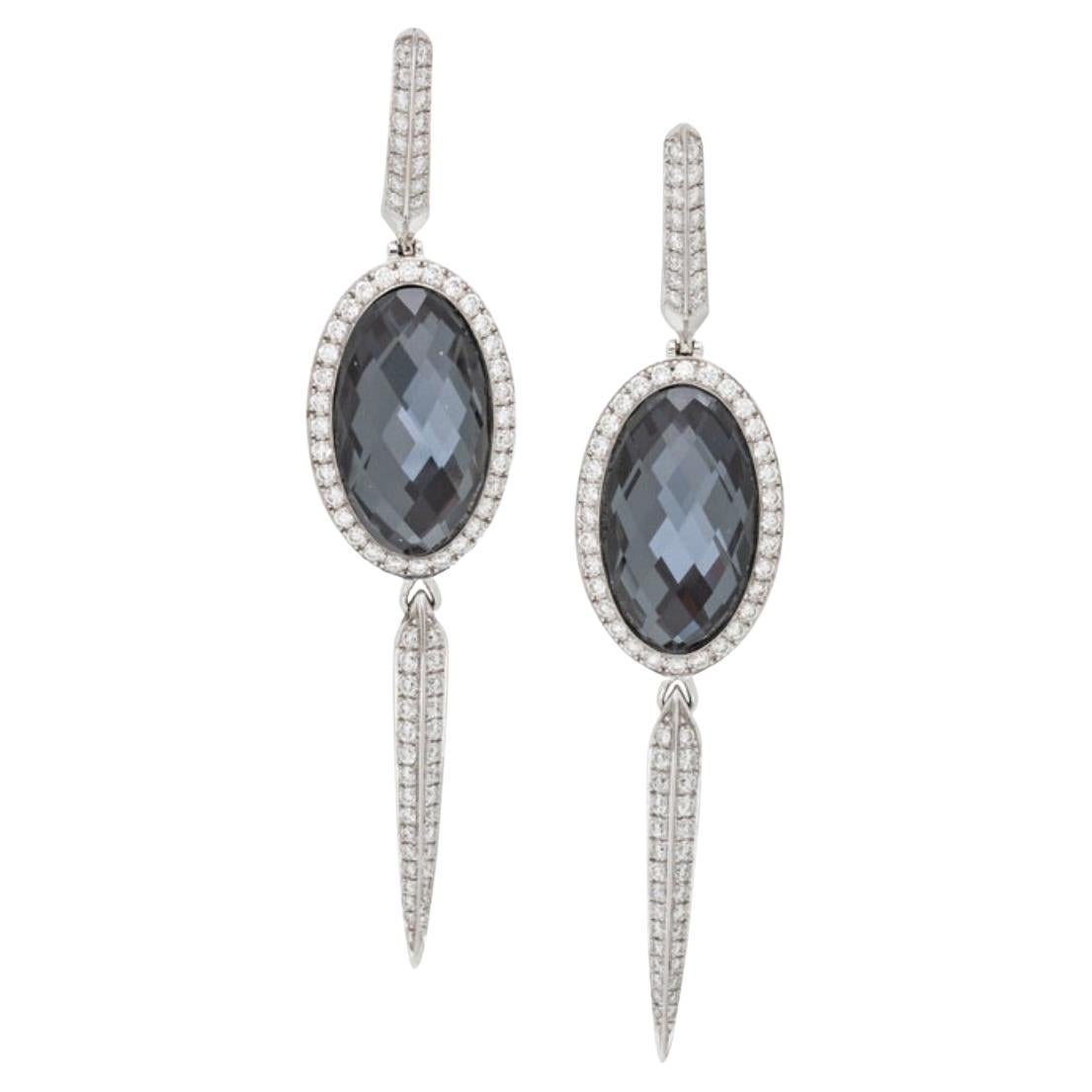 Stephen Webster, Hematite, Rock Crystal and Diamond Earrings