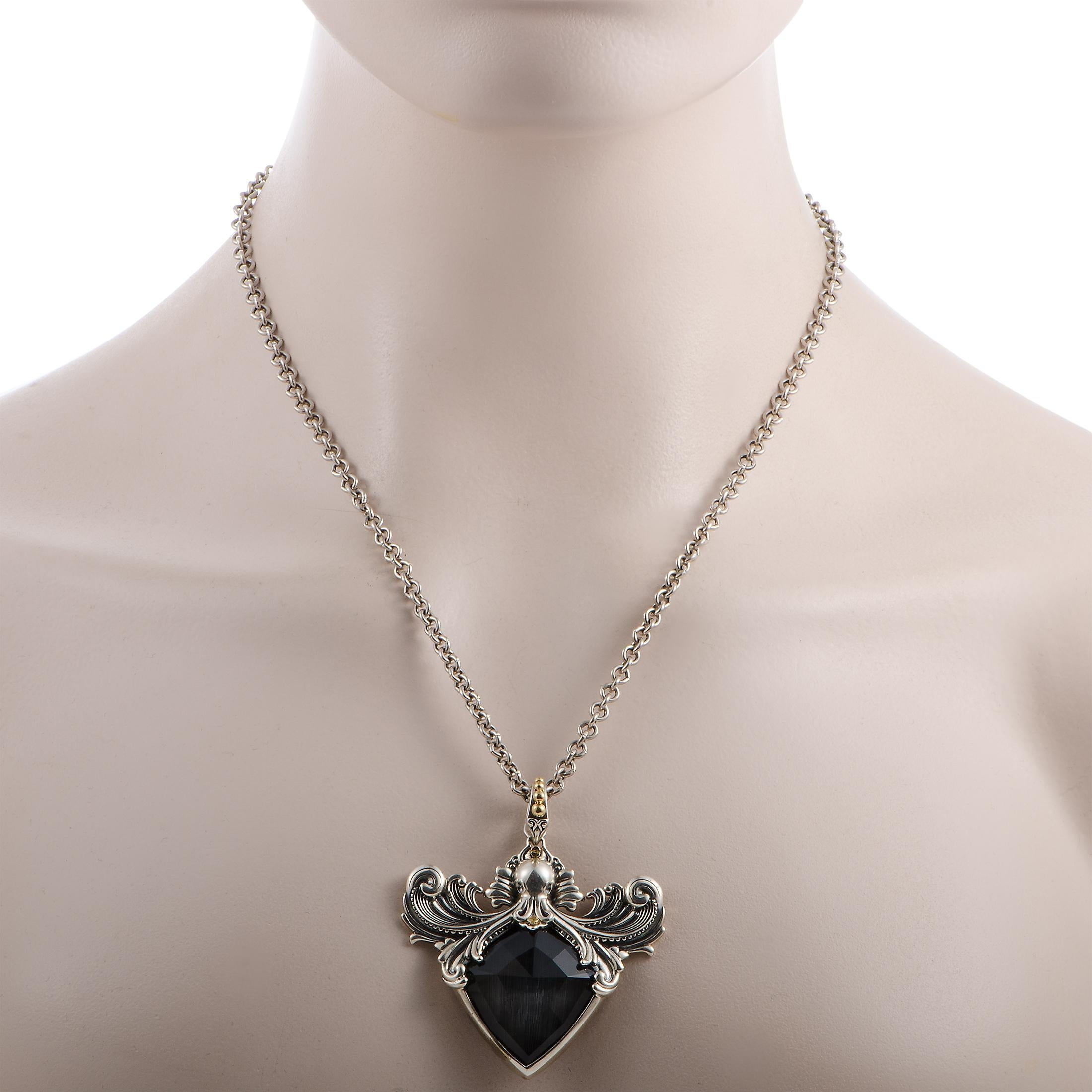 The Stephen Webster “Jewels Verne” necklace is crafted from silver and embellished with crystal. The necklace weighs 61.2 grams and boasts a 2.31” by 2.15” octopus pendant attached onto a 30.00” chain that features lobster claw closure.
 
 This