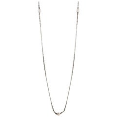 Stephen Webster Jewels Verne Womens Blackend Silver and Pearl Sautoir Necklace