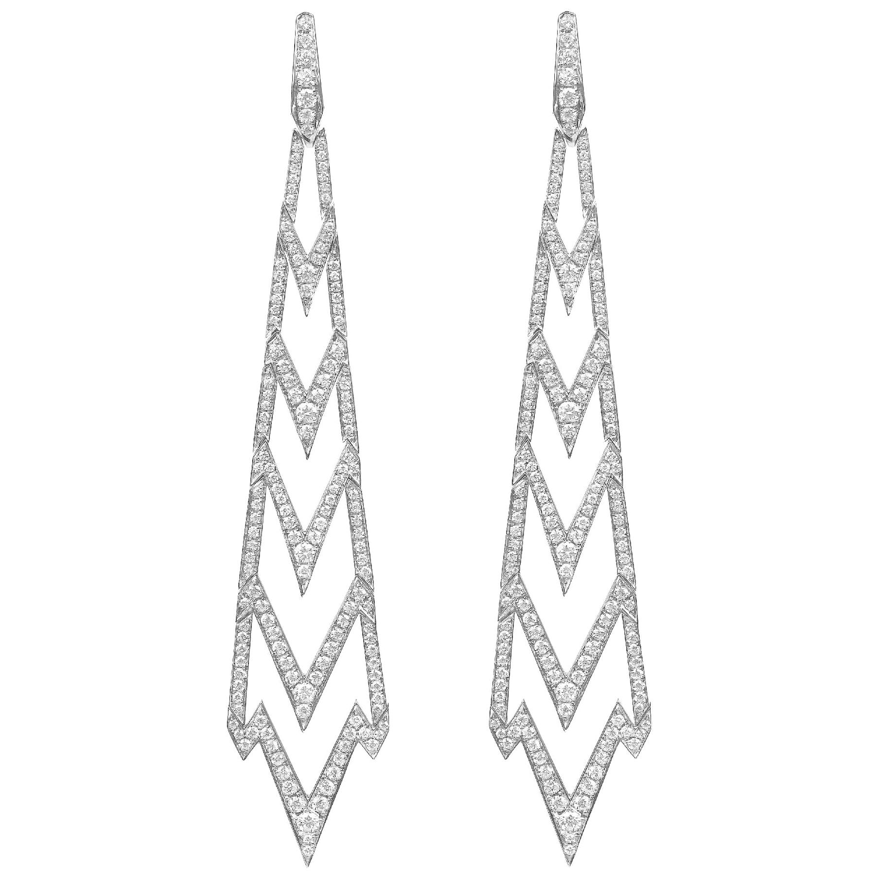 Stephen Webster Lady Stardust 18 Karat Gold and White Diamond Pavé Earrings