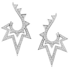 Stephen Webster Lady Stardust 18 Carat White Gold and White Diamonds Earrings