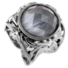 Stephen Webster Les Dents de la Mer Sterling Silver Cat's Eye and Quartz Ring