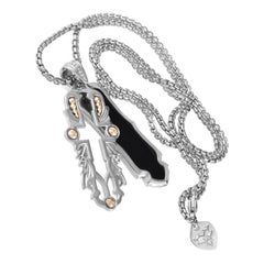 Stephen Webster London Calling Sterling Silver Onyx Pendant Necklace