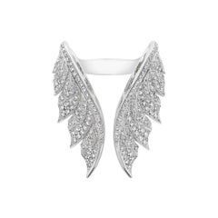 Stephen Webster Magnipheasant Pavé Open Feather 18ct White Gold and Diamond Ring