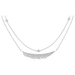 Stephen Webster Magnipheasant White Gold and White Diamond Pavé Feather Necklace