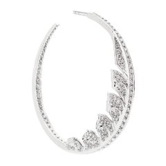Stephen Webster Magnipheasant White Gold and White Diamond Pavé Hoop Earrings