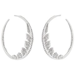 Stephen Webster Magnipheasant White Gold and White Diamond Pavé Hoop Earrings