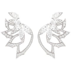 Stephen Webster Magnipheasant White Gold and White Diamond Plumage Earstuds