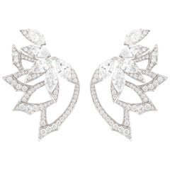 Stephen Webster Boucles d'oreilles Magnipheasant Plumage en or blanc et diamants blancs