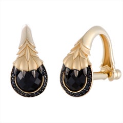 Stephen Webster Mens Silver Yellow Gold-Plated Onyx and Black Sapphire Cufflinks