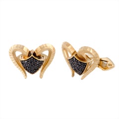Stephen Webster Men's Silver Yellow Gold-Plated, Sapphire Pave Aries Cufflinks