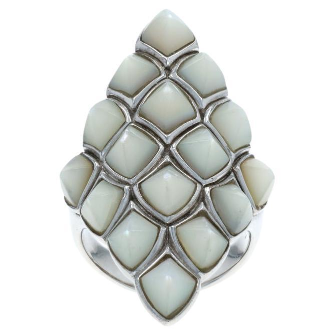 Stephen Webster Mother of Pearl Cluster Cocktail Ring - Sterling Silver 925 SZ 7