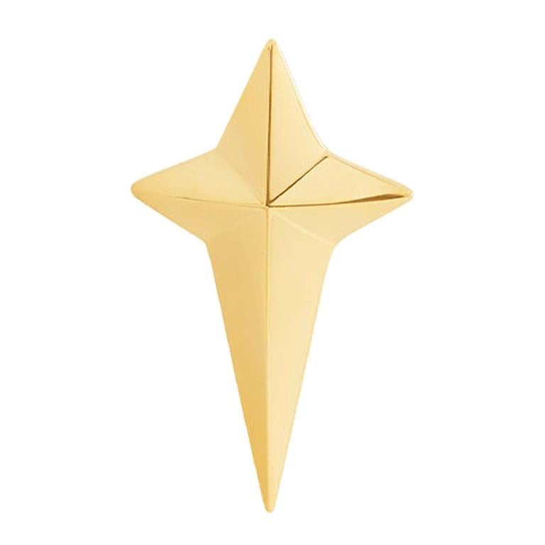 Stephen Webster New Cross 18 Carat Yellow Gold Pin For Sale