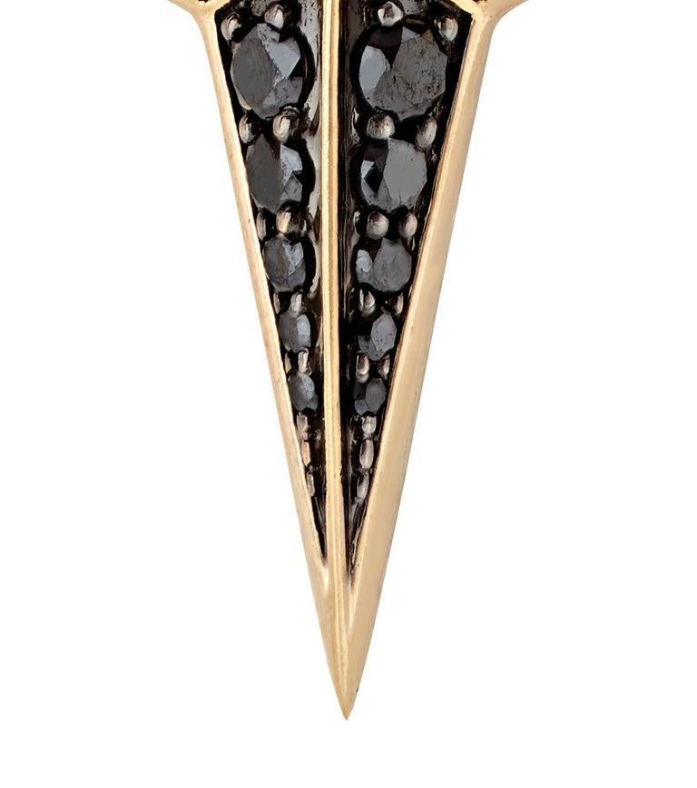 Stephen Webster New Cross Single 18 Karat Gold and Black Diamond Earring Charm In New Condition In London, GB