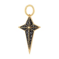 Stephen Webster New Cross Single 18 Karat Gold and Black Diamond Earring Charm