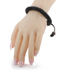 Stephen Webster Sin remordimientos Pulsera de mujer de cuero negro tejido y plata