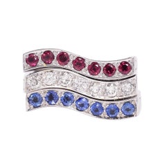 Stephen Webster NY UK Red White Blue Stacking Rings