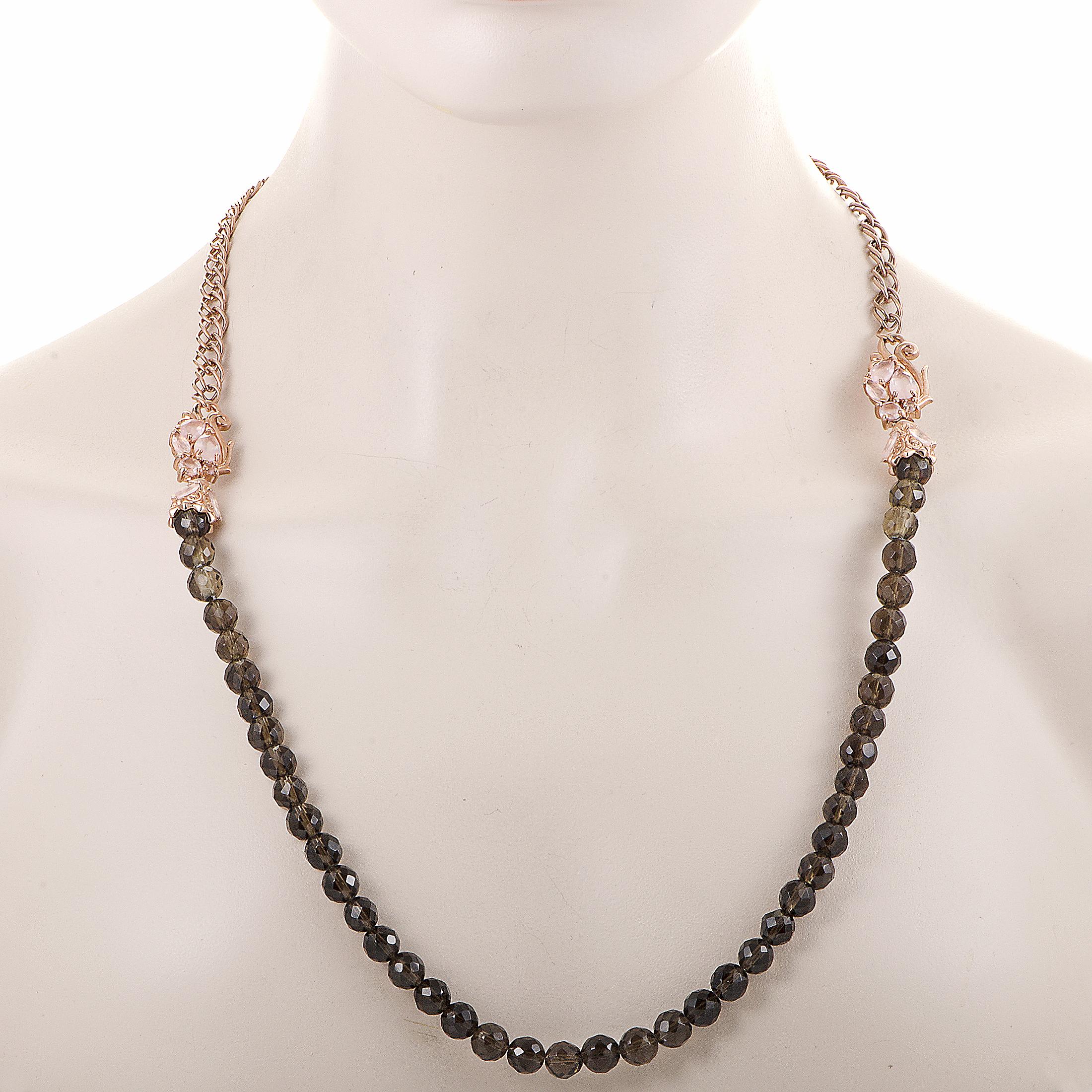 Extraordinarily intricate decorative work and tasteful exuberance produce an irresistible allure in this spellbinding rose gold-plated silver necklace from Stephen Webster's 