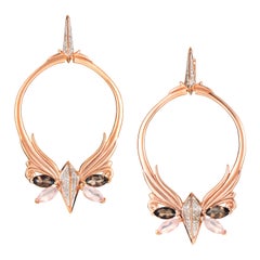 Stephen Webster Pop Superstud Silver Rose Gold-Plated Quartz & Diamond Earrings