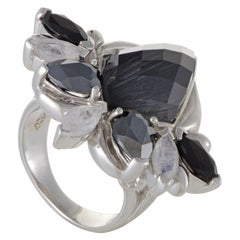 Stephen Webster Pop Superstud Silver Spinel Hematite and Cat's Eye Ring