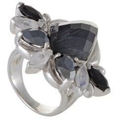 Stephen Webster Pop Superstud Silver Spinel Hematite and Cat's Eye Ring