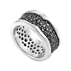 Stephen Webster Rayman Sterling Silver Black Sapphire Pave Band Ring