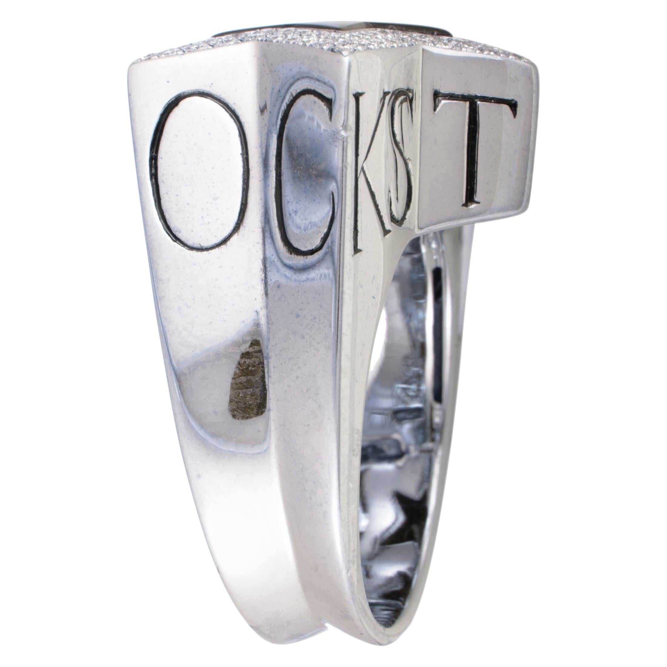 Stephen Webster Rock Star Silver Diamond Pave and Onyx Star Ring