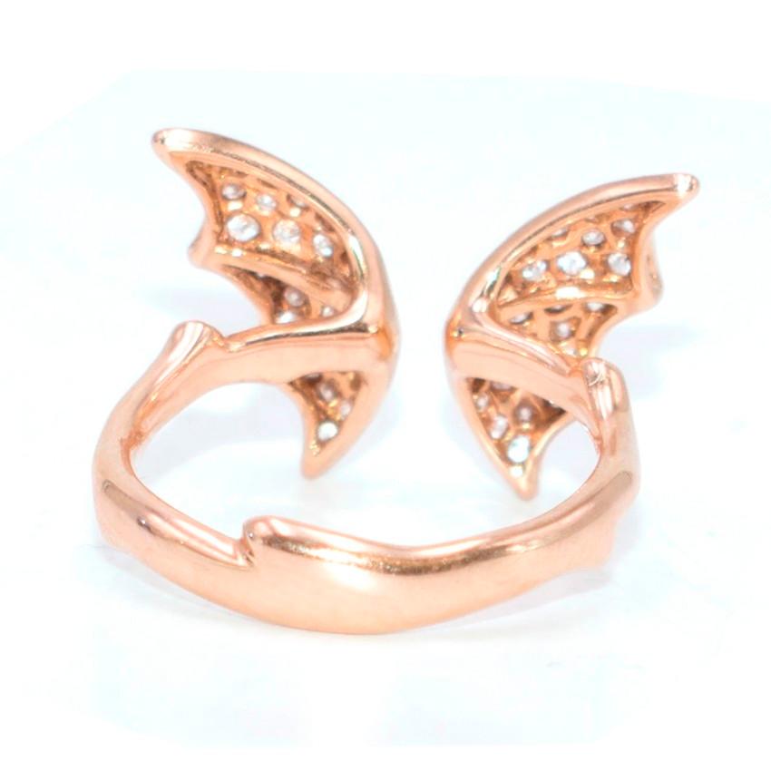 Stephen Webster Rose Gold-Plated Crystal Wings Ring In Excellent Condition In London, GB