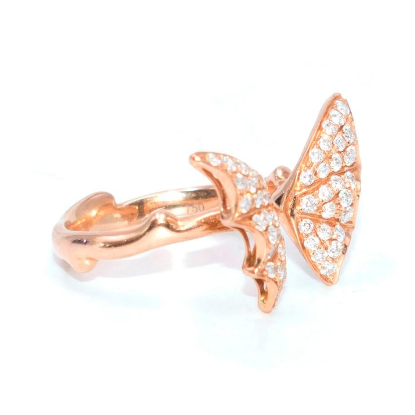 Women's Stephen Webster Rose Gold-Plated Crystal Wings Ring