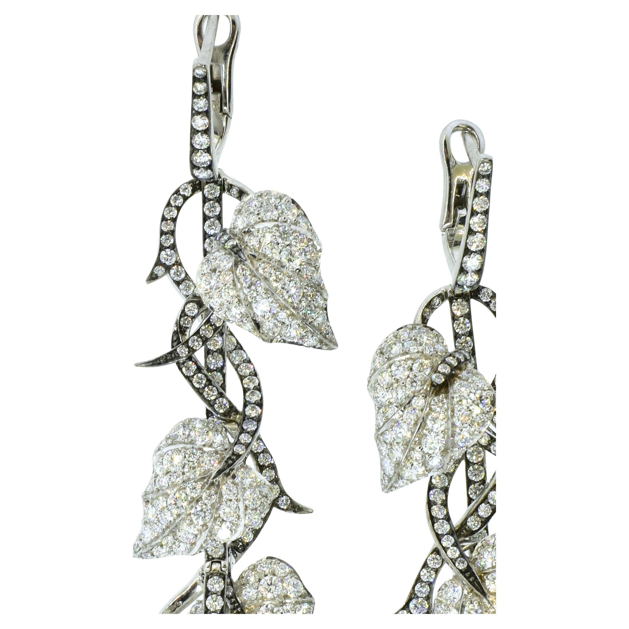 Stephen Webster Rubellite and Diamond Dramatic Hanging Earrings, London, c. 2022 In Excellent Condition For Sale In Aspen, CO