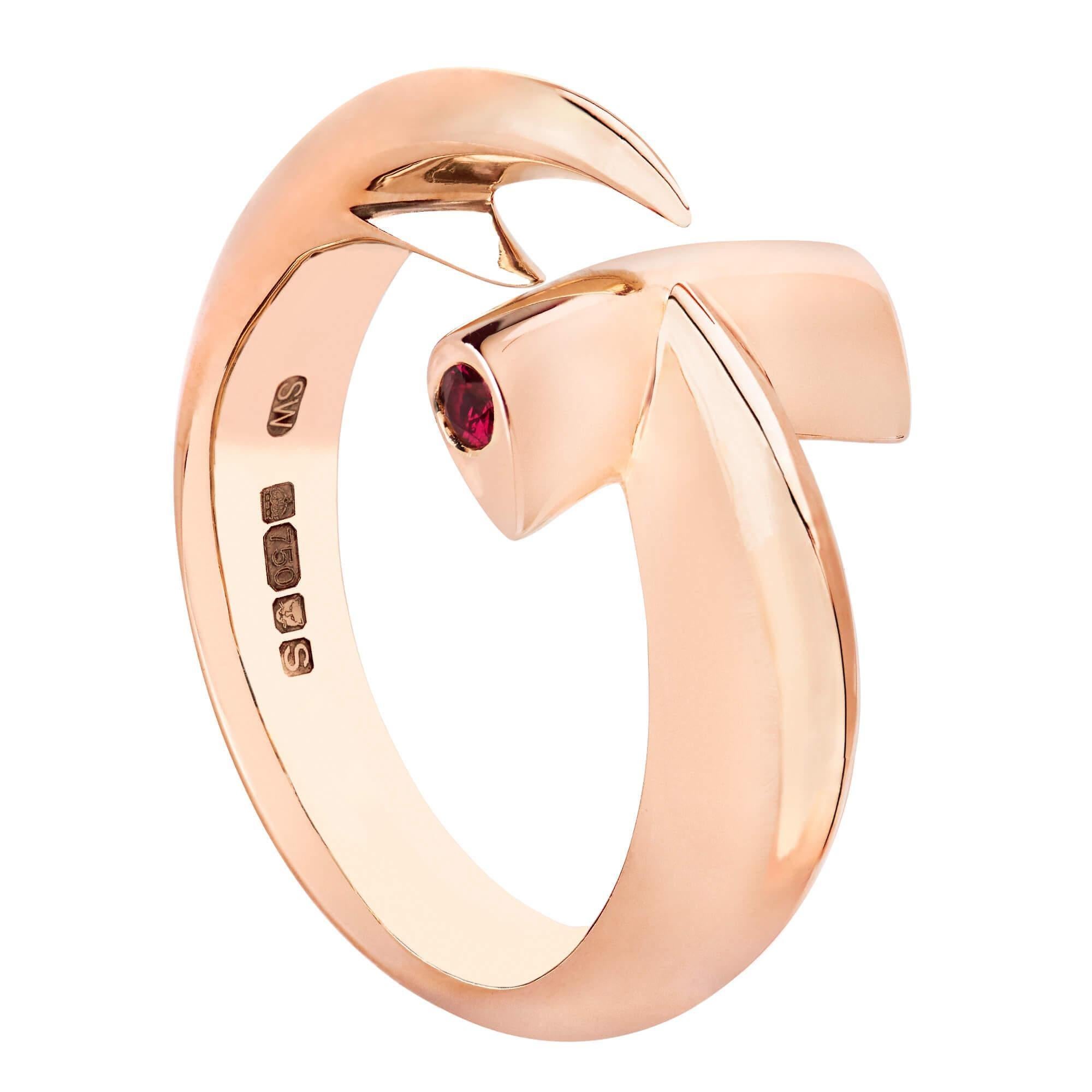 Stephen Webster Ruby and 18 Carat Rose Gold Hammerhead Ring 2