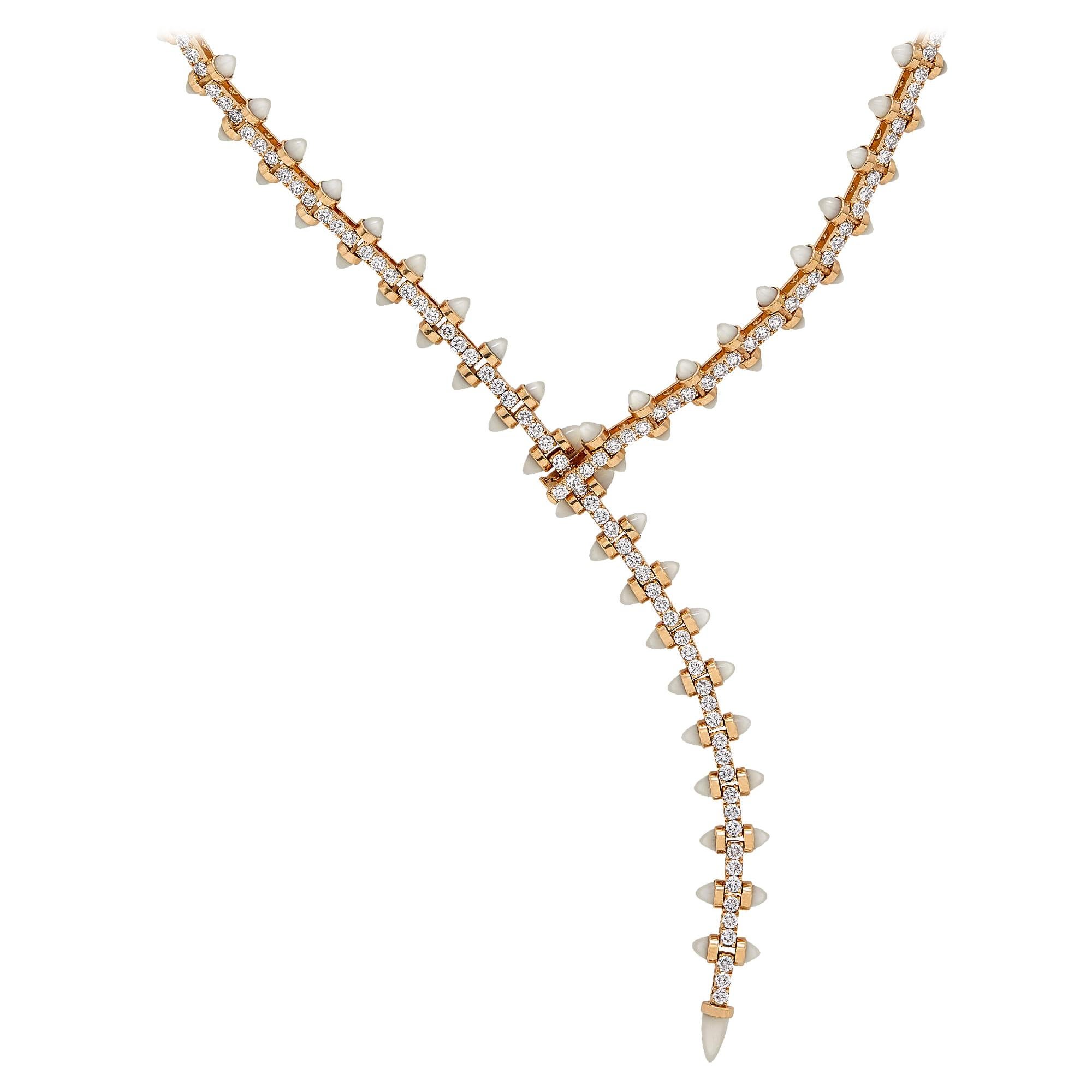 Stephen Webster Russian Roulette Mother of Pearl and Diamond Magazine Necklace