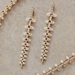 Stephen Webster Russian Roulette Mother of Pearl and Diamond Stiletto Earrings