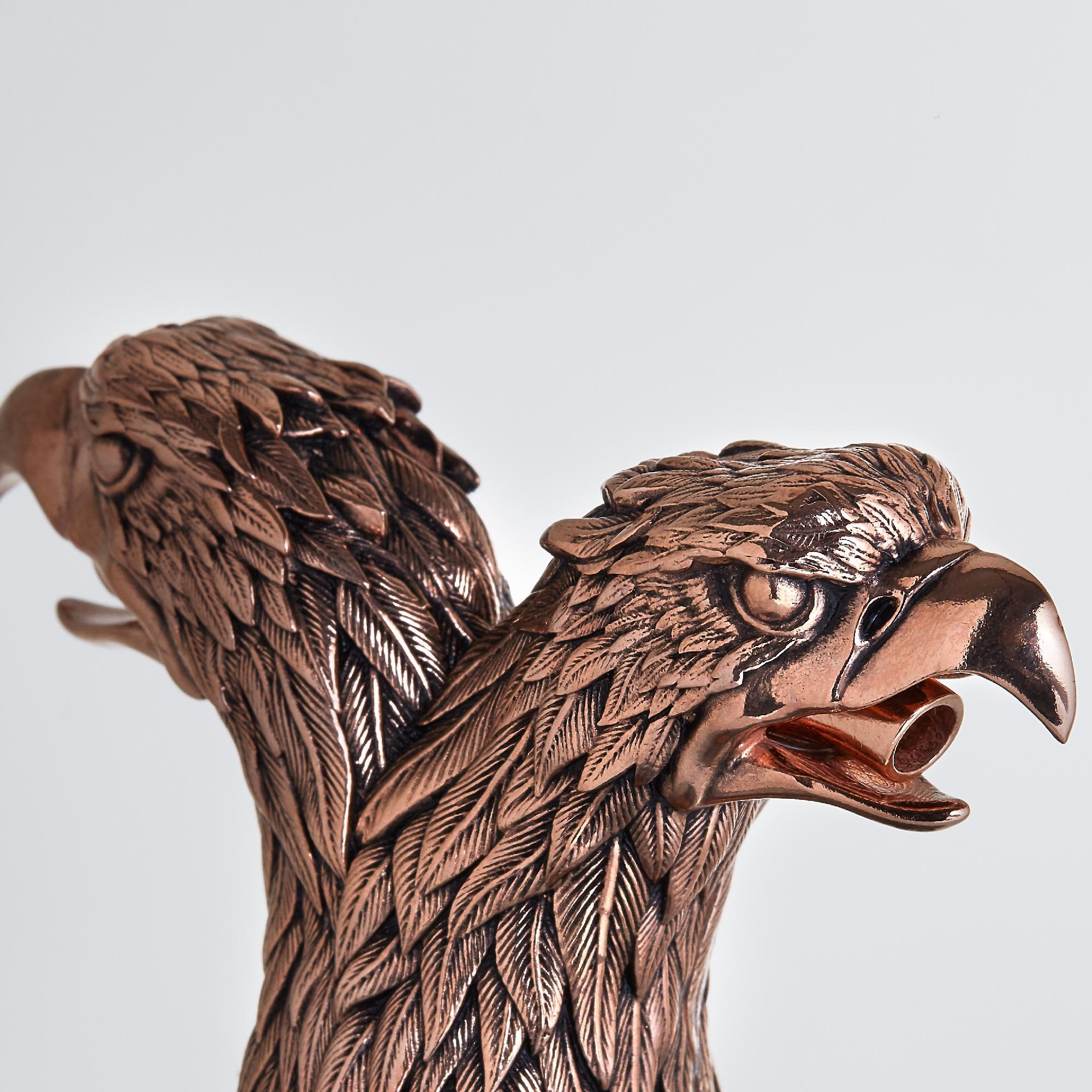 British Stephen Webster Russian Roulette Rose Gold-Plated Double Eagle Head Pourer For Sale
