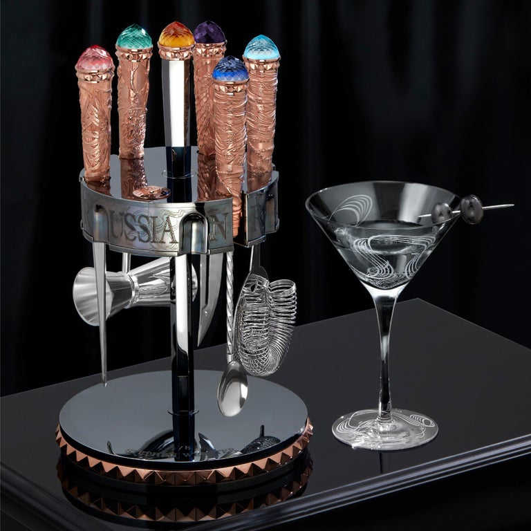 Stephen Webster Russian Roulette Smoking Gun Martini Glass - Set of 2 In New Condition For Sale In London, GB