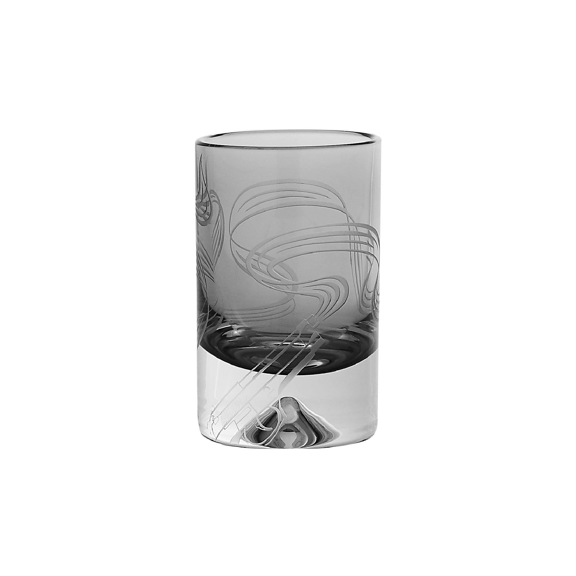 Stephen Webster Russian Roulette Smoking Gun Shot Glass - Set of 2 For Sale