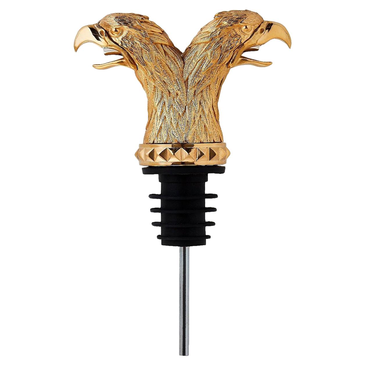 Stephen Webster Russian Roulette Yellow Gold-Plated Double Eagle Head Pourer For Sale
